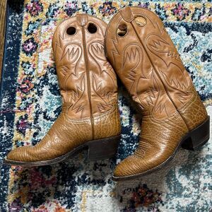 Vintage Hondo Brown Leather Heeled Boots